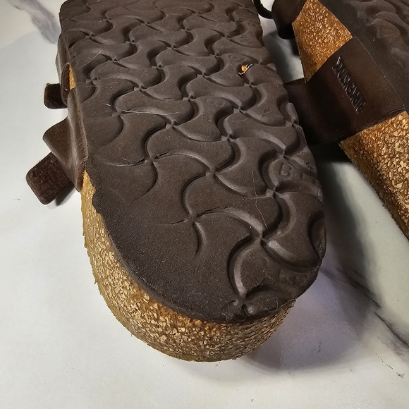 Birkenstock Womens Mayari Brown Leather Toe Loop Slide Casual Sandal EU 38 US 7 - Picture 10 of 14